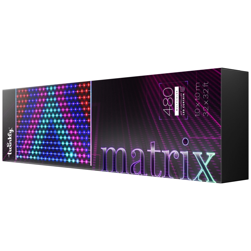 Twinkly - LED RGB Pritemdoma Kalėdinė užuolaida 480xLED 1x1 m Wi-Fi