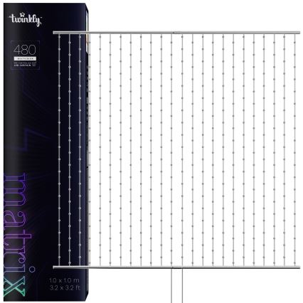 Twinkly - LED RGB Pritemdoma Kalėdinė užuolaida 480xLED 1x1 m Wi-Fi