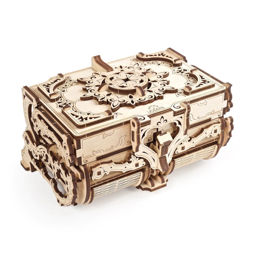 Ugears - 3D medinė mechaninė dėlionė Antikvarinė papuošalų dėžutė