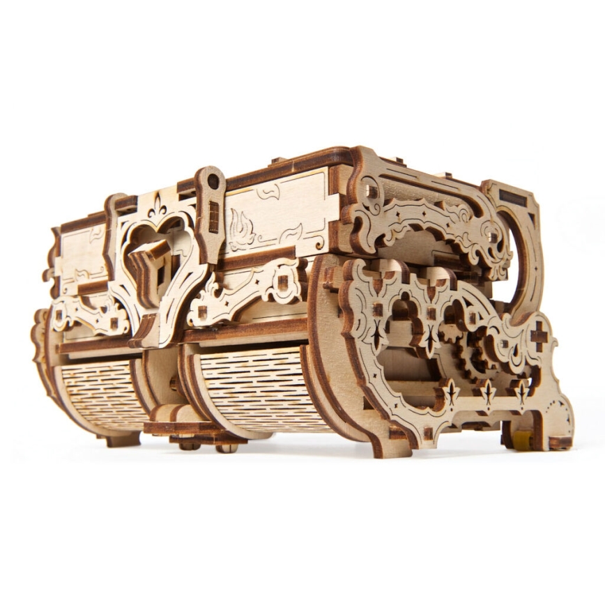 Ugears - 3D medinė mechaninė dėlionė Antikvarinė papuošalų dėžutė
