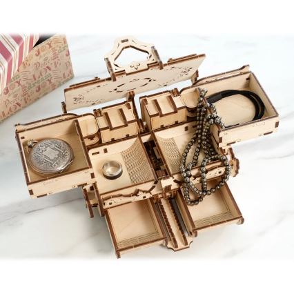 Ugears - 3D medinė mechaninė dėlionė Antikvarinė papuošalų dėžutė