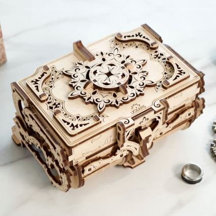 Ugears - 3D medinė mechaninė dėlionė Antikvarinė papuošalų dėžutė