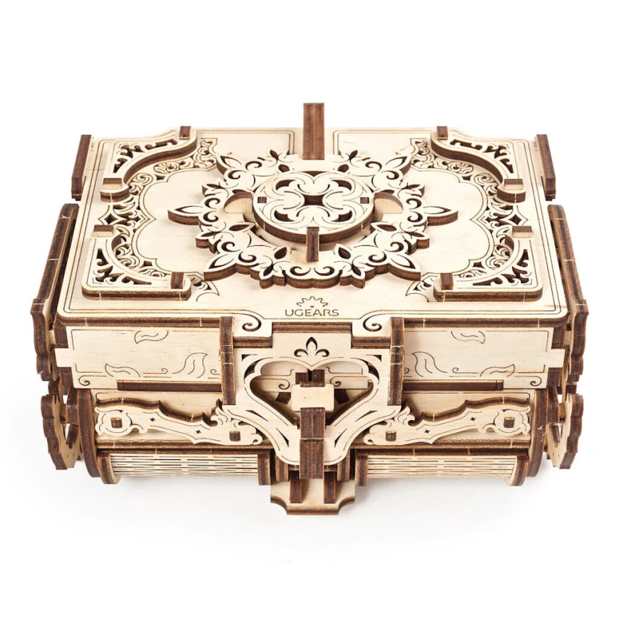 Ugears - 3D medinė mechaninė dėlionė Antikvarinė papuošalų dėžutė
