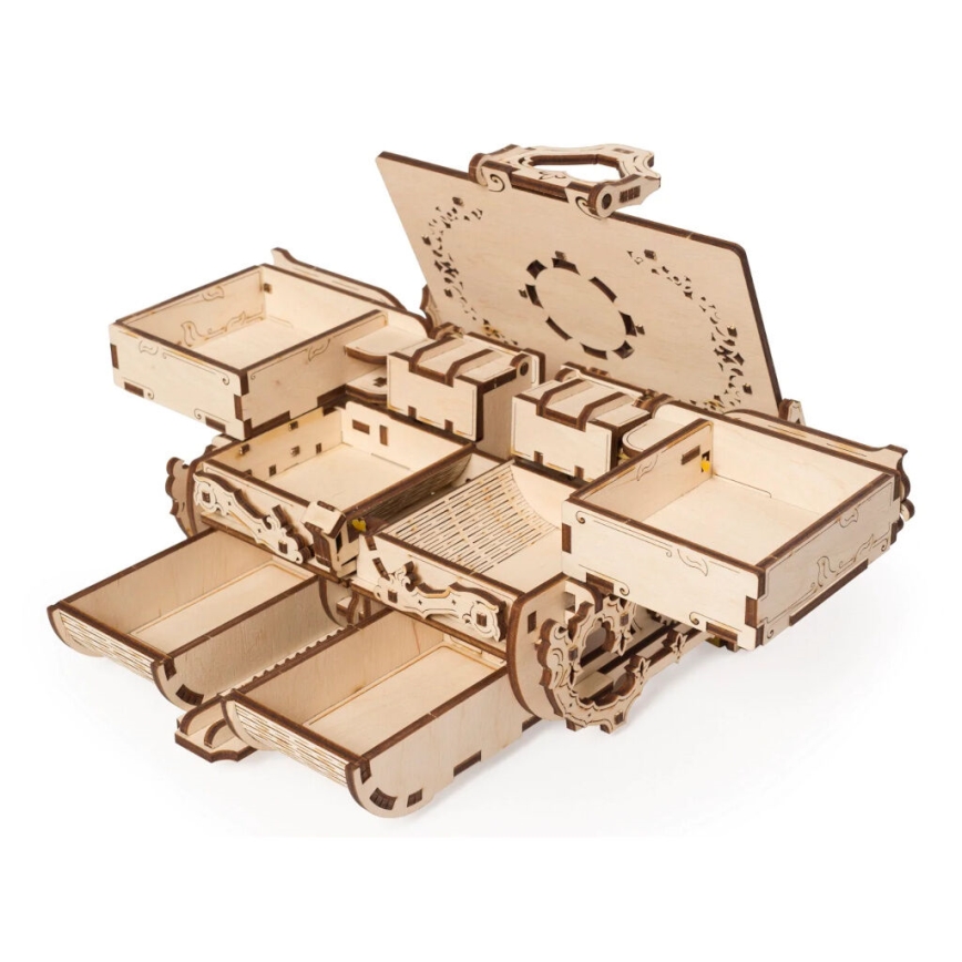 Ugears - 3D medinė mechaninė dėlionė Antikvarinė papuošalų dėžutė
