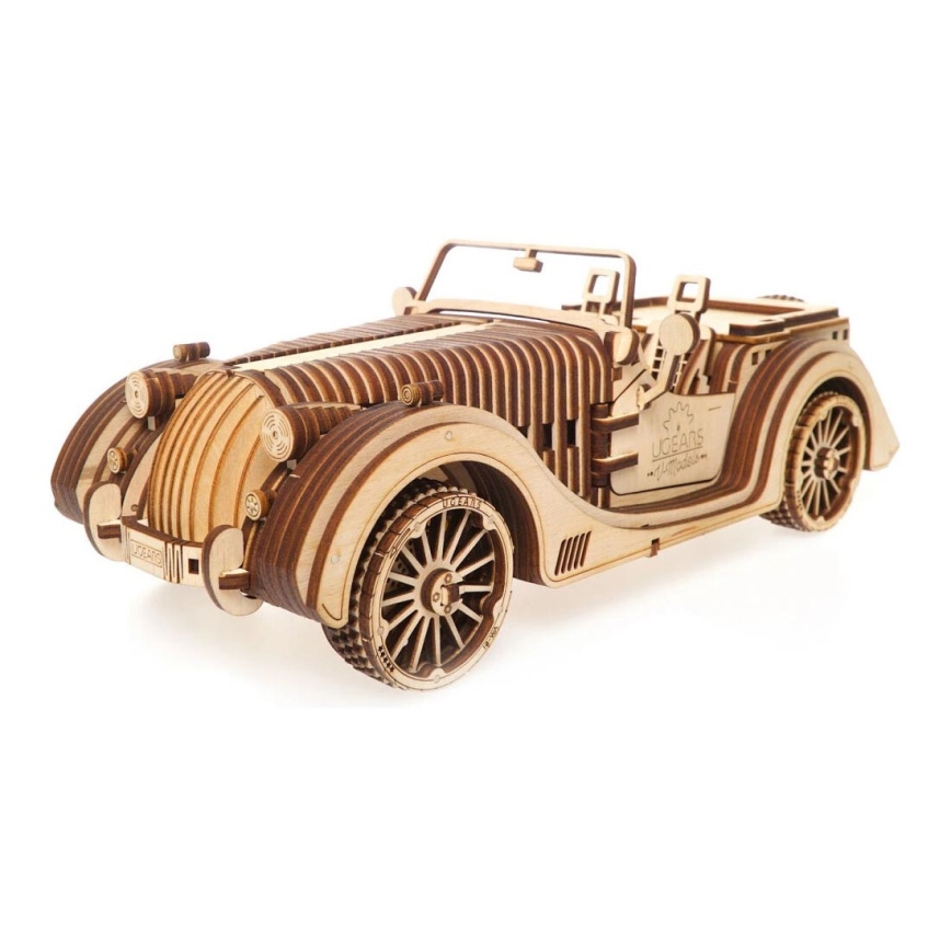 Ugears - 3D medinė mechaninė dėlionė Automobilis roadster