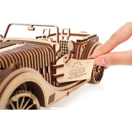 Ugears - 3D medinė mechaninė dėlionė Automobilis roadster