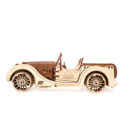 Ugears - 3D medinė mechaninė dėlionė Automobilis roadster