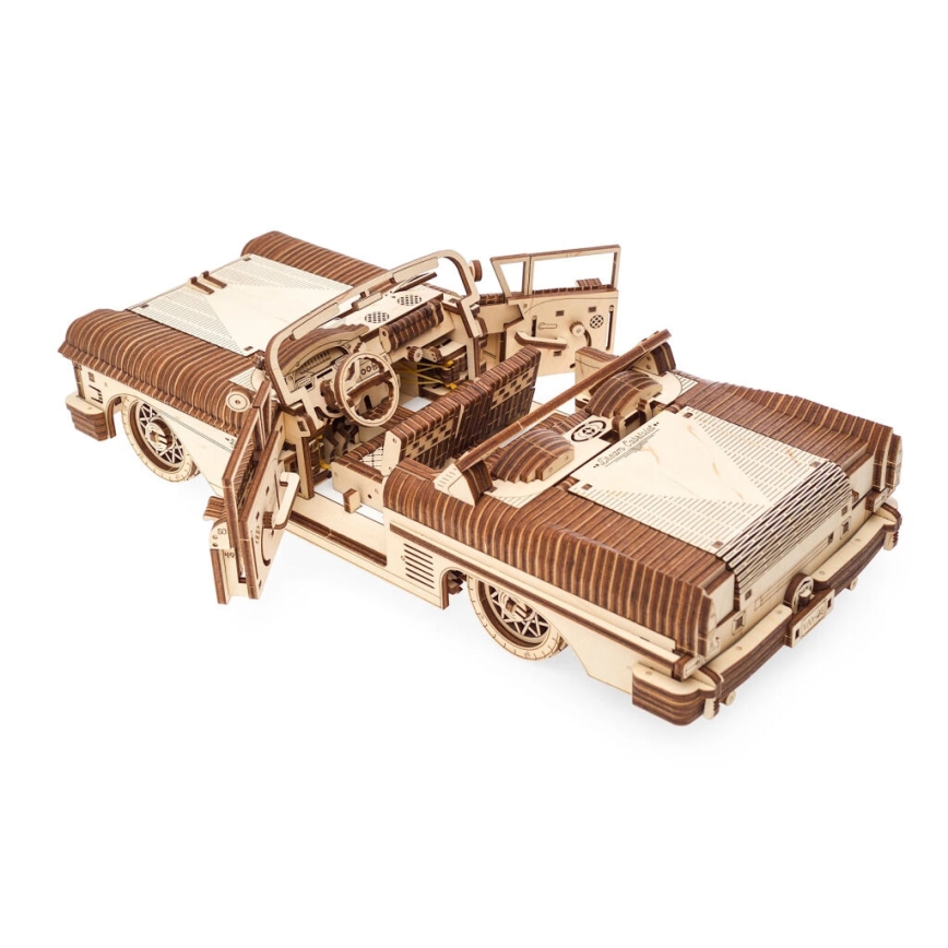 Ugears - 3D medinė mechaninė dėlionė Cabriolet