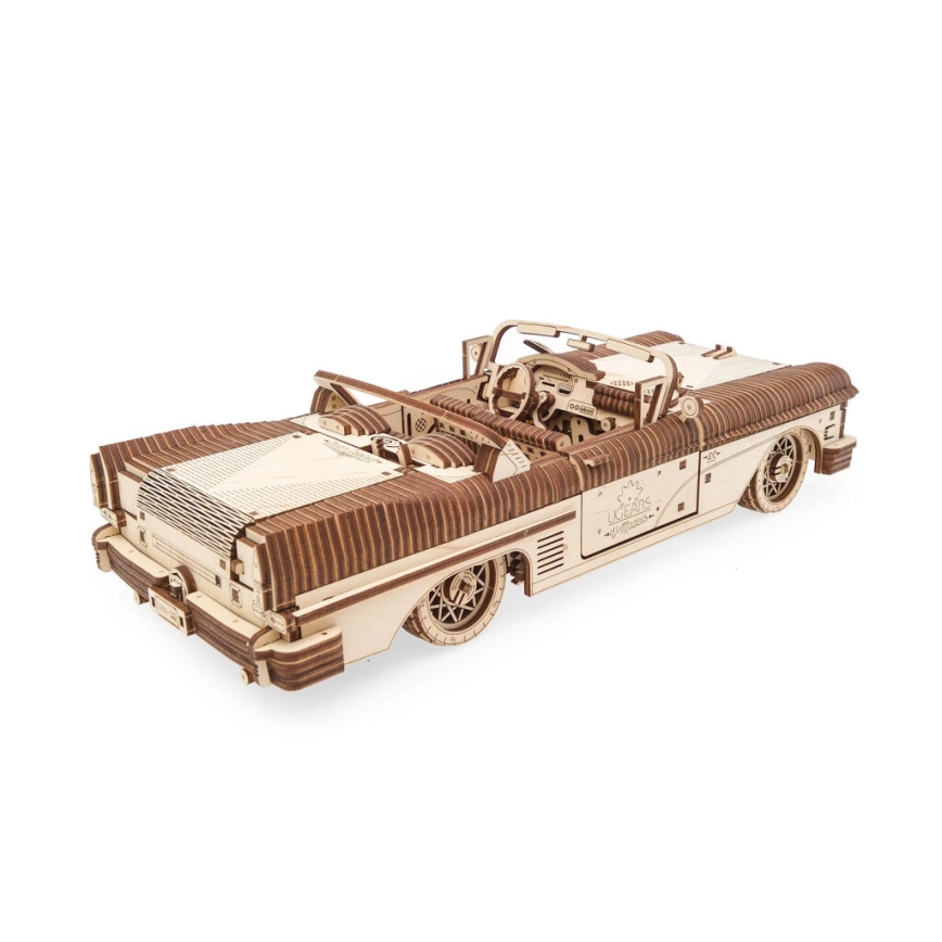 Ugears - 3D medinė mechaninė dėlionė Cabriolet