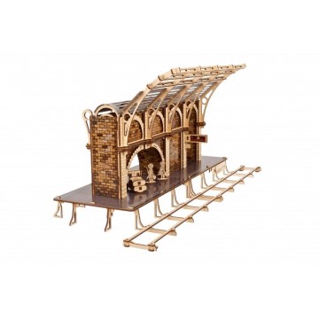 Ugears - 3D medinė mechaninė dėlionė Haris Poteris traukinių peronas