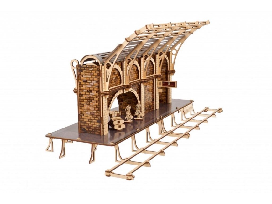 Ugears - 3D medinė mechaninė dėlionė Harry Potter traukinio platforma