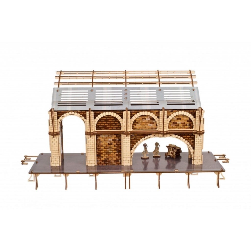 Ugears - 3D medinė mechaninė dėlionė Harry Potter traukinio platforma
