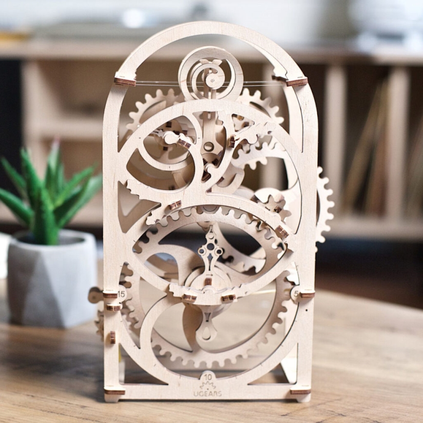 Ugears - 3D medinė mechaninė dėlionė Laikrodžio mechanizmas