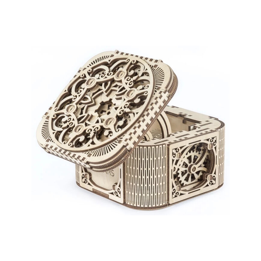 Ugears - 3D medinė mechaninė dėlionė Papuošalų dėžutė