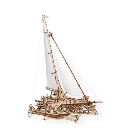 Ugears - 3D medinė mechaninė dėlionė Sailboat Merihobus trimaranas