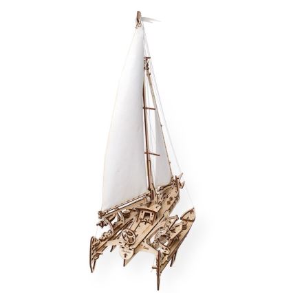 Ugears - 3D medinė mechaninė dėlionė Sailboat Merihobus trimaranas