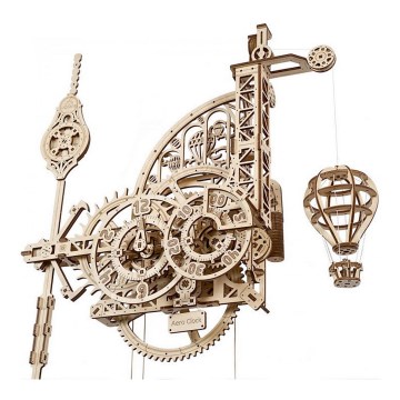 Ugears - 3D medinė mechaninė dėlionė Sieninis laikrodis Aero