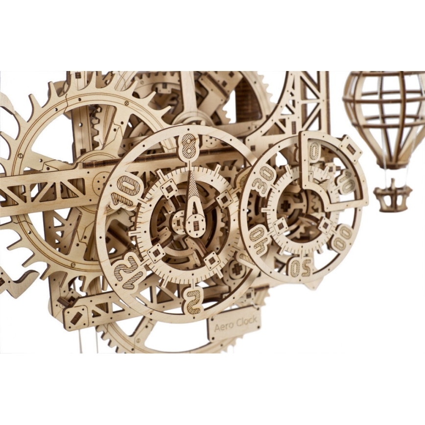 Ugears - 3D medinė mechaninė dėlionė Sieninis laikrodis Aero