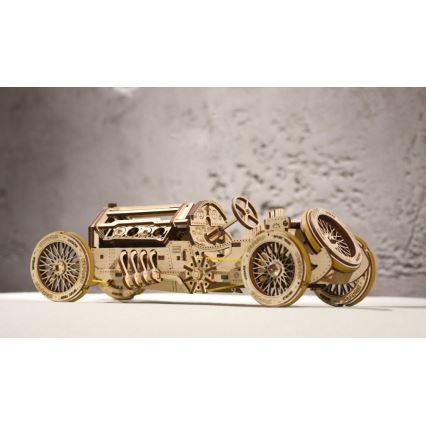 Ugears - 3D medinė mechaninė dėlionė U9 Automobilis Grand Prix