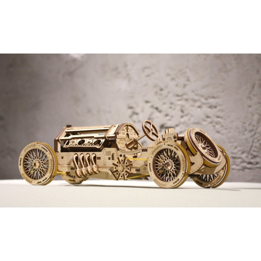 Ugears - 3D medinė mechaninė dėlionė U9 Automobilis Grand Prix