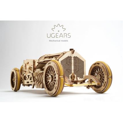 Ugears - 3D medinė mechaninė dėlionė U9 Automobilis Grand Prix