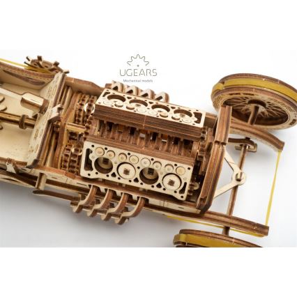 Ugears - 3D medinė mechaninė dėlionė U9 Automobilis Grand Prix