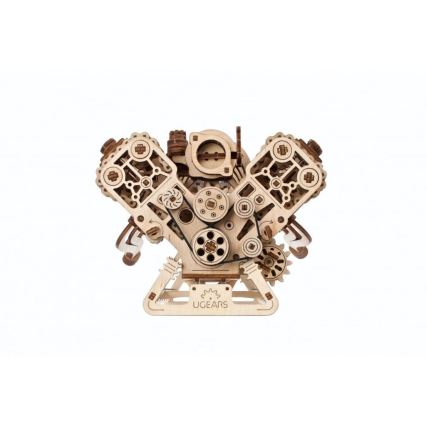 Ugears - 3D medinė mechaninė dėlionė V8 variklis