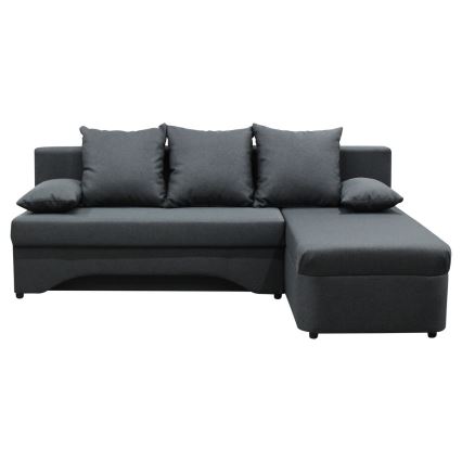Universali L formos išskleidžiama kampinė sofa su talpia daiktadėže ALMEIDA antracitas