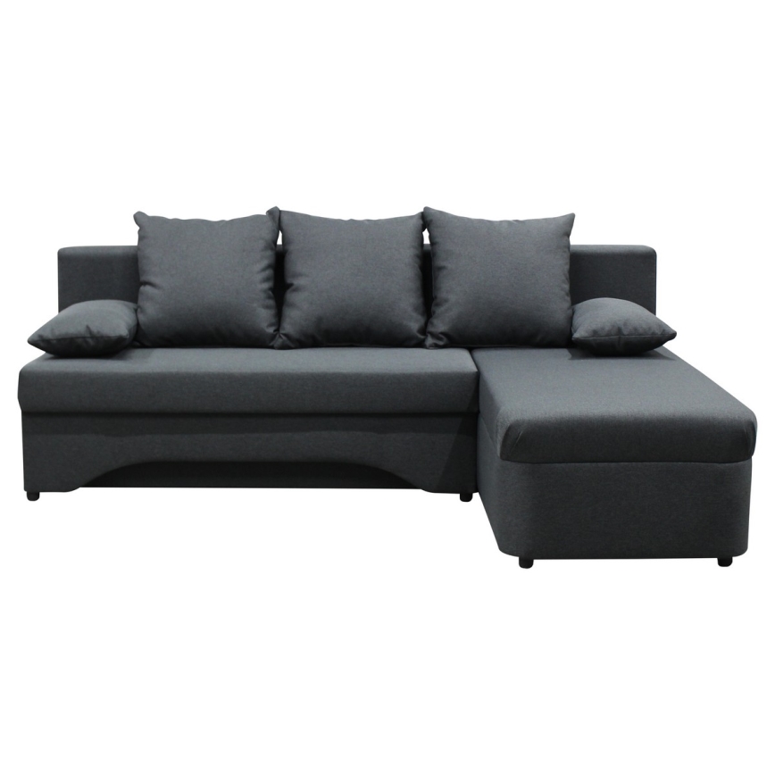 Universali L formos išskleidžiama kampinė sofa su talpia daiktadėže ALMEIDA antracitas