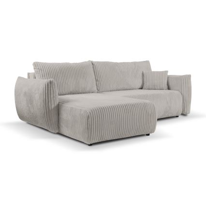 Universali L formos išskleidžiama kampinė sofa su daiktų laikymo vieta FRIDA pilka