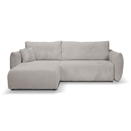 Universali L formos išskleidžiama kampinė sofa su daiktų laikymo vieta FRIDA pilka