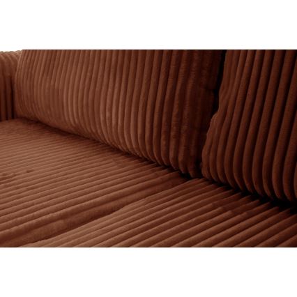 Universali išskleidžiama L formos kampinė sofa su daiktų laikymo vieta FRIDA, ruda