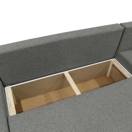 Universali U formos išskleidžiama kampinė sofa ALMEIDA su daiktų laikymo vieta, antracito spalvos