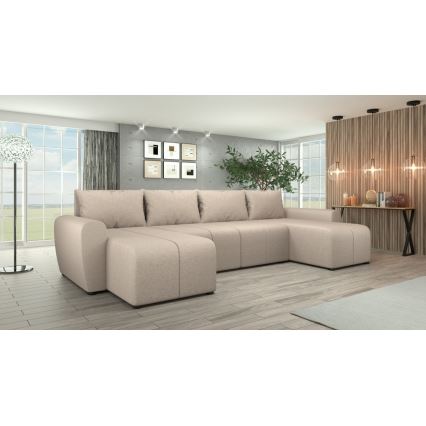 Universali išskleidžiama kampinė sofa NEWPORT, apmušta, smėlio spalvos