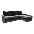 Universali kampinė išskleidžiama sofa BRISTOL, apmušta, pilka/juoda