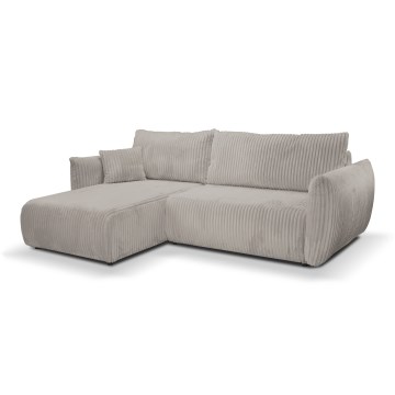 Universali L formos išskleidžiama kampinė sofa su daiktų laikymo vieta FRIDA pilka