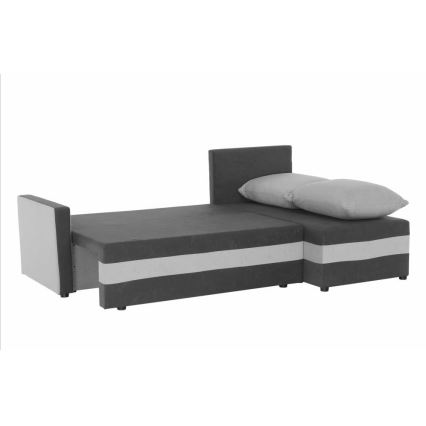 Universali kampinė išskleidžiama sofa BRISTOL, apmušta, pilka/juoda