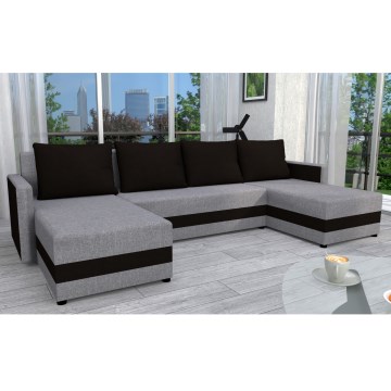 Universali pilnai išskleidžiama kampinė sofa BRISTOL, pilka/juoda