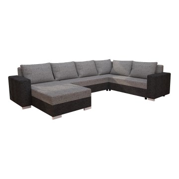 Universali ruda/kreminė York U formos išskleidžiama minkšta sofa