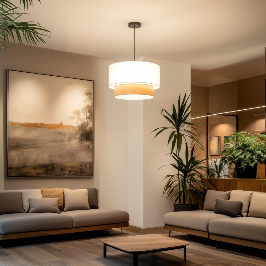 Universalus gaubtas KERIA, skersmuo 50 cm, baltas/rudas