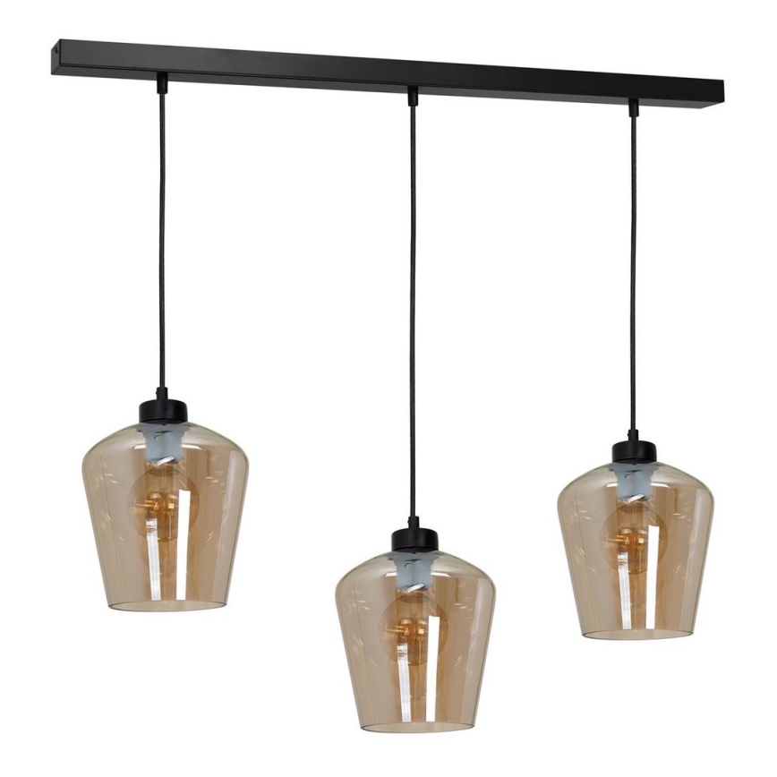 Universalus keičiamas stiklas SANTIAGO E27 diametras 18 cm dūminis ruda