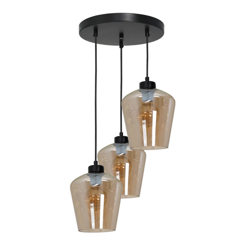 Universalus keičiamas stiklas SANTIAGO E27 diametras 18 cm dūminis ruda