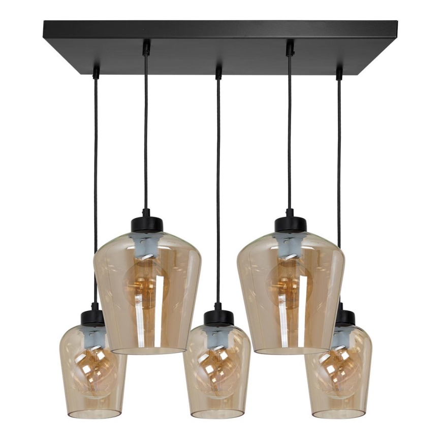 Universalus keičiamas stiklas SANTIAGO E27 diametras 18 cm dūminis ruda
