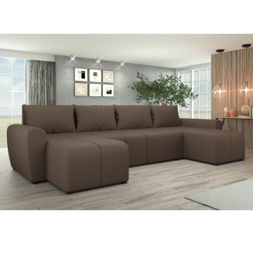 Universalus minkštas išskleidžiamas kampinis sofa NEWPORT rudos spalvos