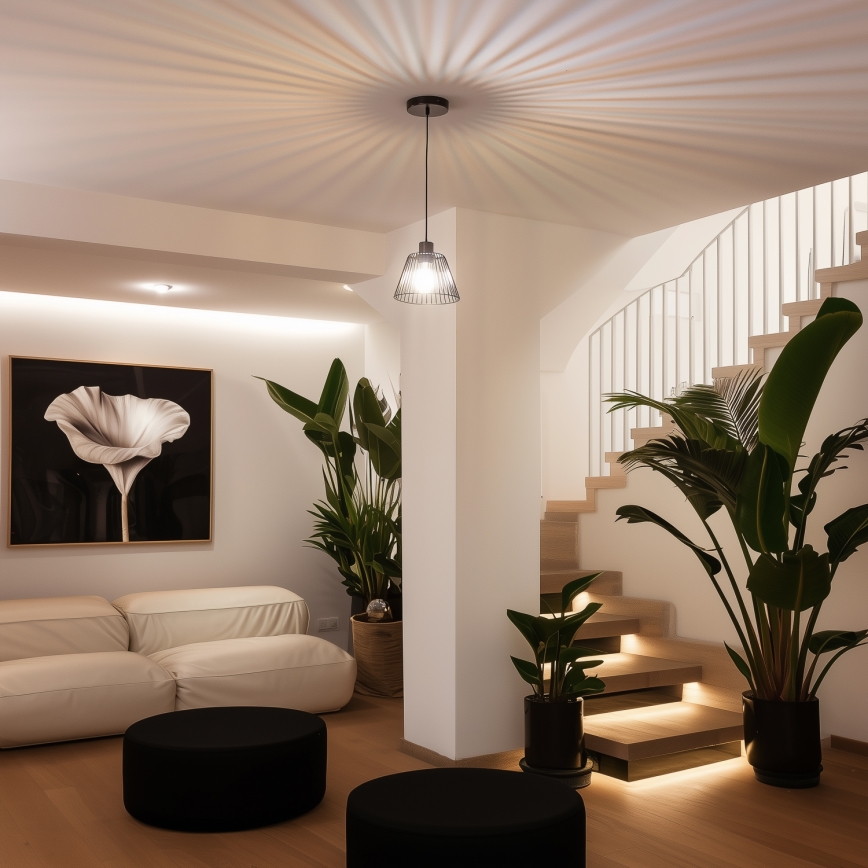 Universalus šviestuvo gaubtas CURITIBA, skersmuo 21 cm, juodas