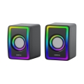 USB Garsiakalbiai Su RGB foninis apšvietimas 2x3W/5V juoda
