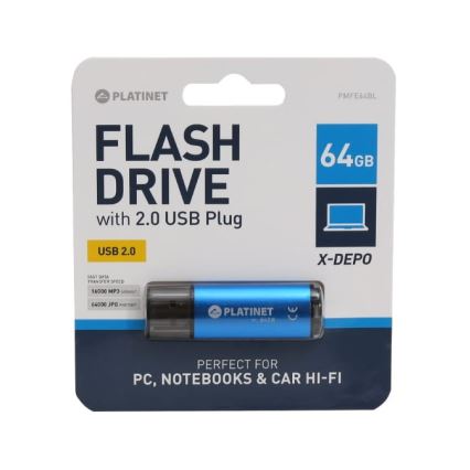 USB Laikmena 64GB Mėlyna