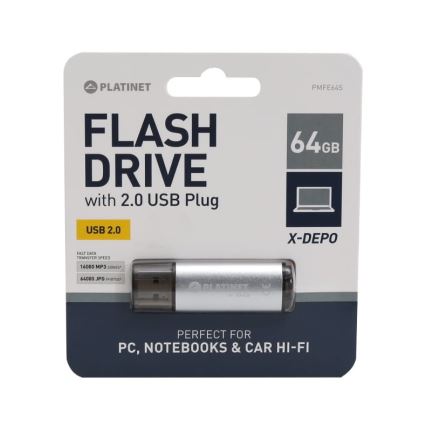 USB Laikmena 64GB sidabro spalvos