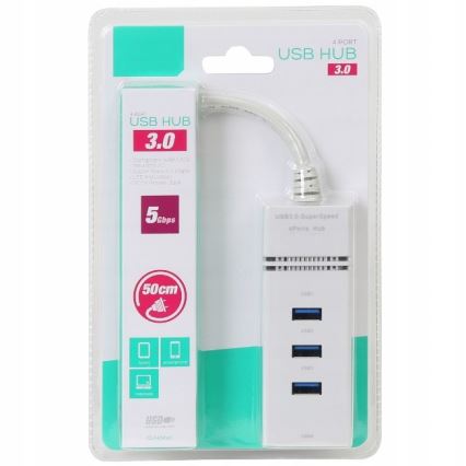 USB ŠAKOTUVAS 4xUSB 3.0 port 50 cm