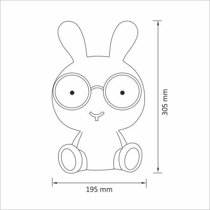 Vaikiška LED naktinė lemputė LED/2.5W zuikis, mėlyna